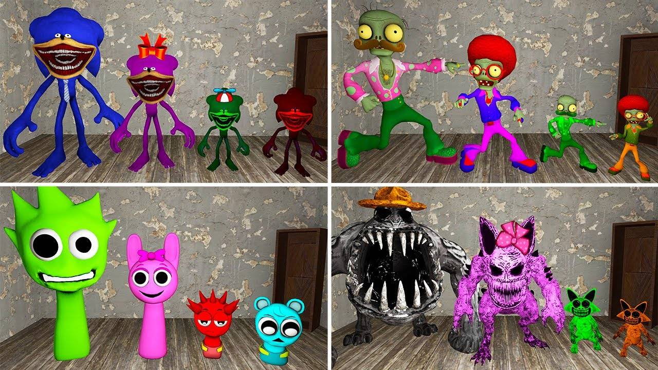 СЕМЬЯ ШИН СОНИК ПОЖИРАТЕЛЬ ЗОМБИ ГИПНОДЕНС СПРУНКИ ЗООНОМАЛИ В ГРЕННИ ОНЛАЙН - Family Granny Gmod смотреть онлайн