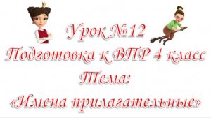 Подготовка к ВПР. Урок № 12 Имя прилагательное