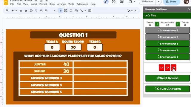 Play Family Feud with Classroom Feud Addon for Google Slides