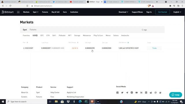 EverGrowCoin Update: Price Dipping & Volume from ZT & BitMart!! смотреть онлайн