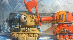 ФВ-416 vs Красный страж: гладиаторские бои—мультики про танки из пластилина.