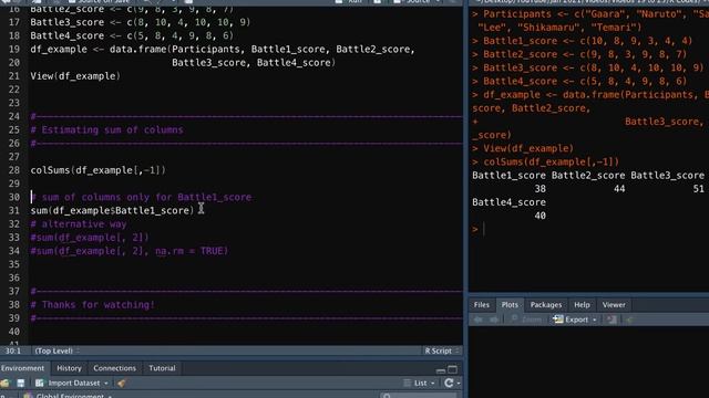 How to calculate sum of columns in R dataframes (Data Analysis Basics in R #13)