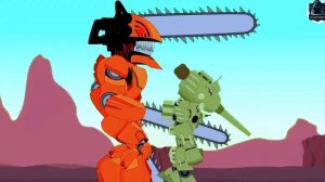 Battle of the Chainsaw Robot against the KV-6 Transformer Tank | Cartoons about tanks