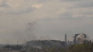 Кадры работы артиллерии по Азовстали, май 2022