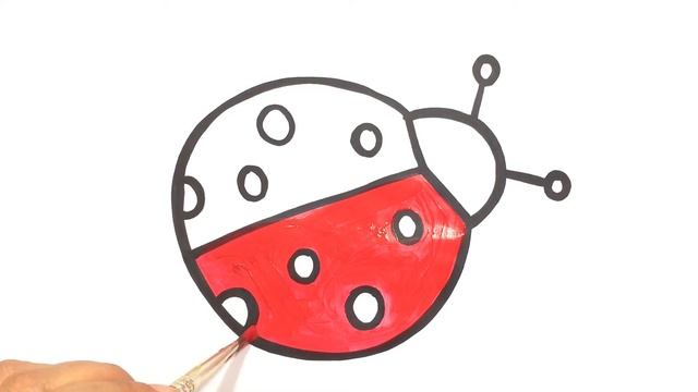 Kак рисовать божью коровку ? | How to draw ladybug ? การวาดภาพและระบายสีเต่าทอง