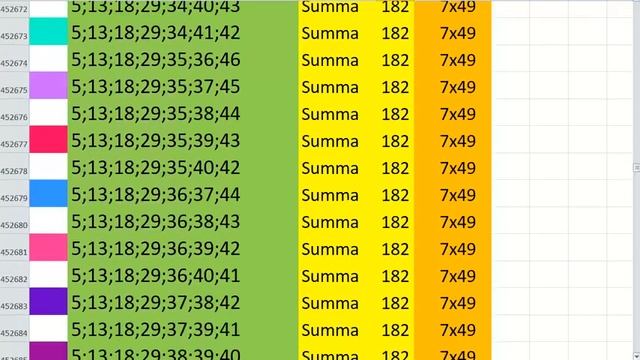Лото 7 из 49 Сумма 182 видео 149