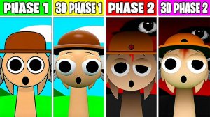 3D Incredibox Sprunki — Фазы 1 против Фазы 2 — Все в одном 3D-персонажи Sprunki вместе