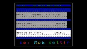 We Need BEN Back - Tygrys/V0yager [#zx spectrum AY Music Demo]