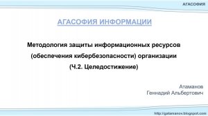 Методология защиты информационных ресурсов субъектов информационных отношений (ч.2). Атаманов Г.А.