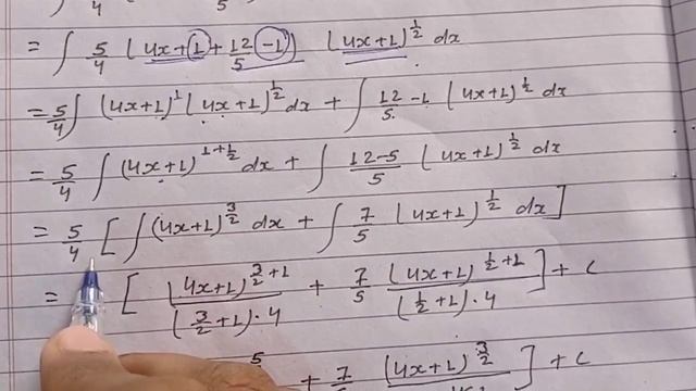 (vii) integrate (5x + 3) * sqrt(4x + 1) dx ||anti derivative||your third teacher||part2