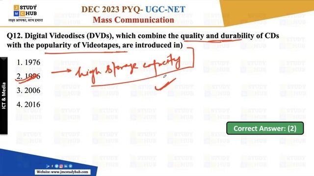 Solved PYQ | Dec 2023 | Part 1 | UGC-NET Mass Communication
