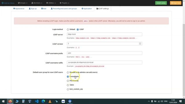 LDAP login in AppGini applications
