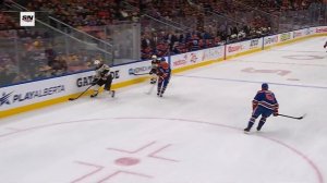 Bruins' Mark Kastelic Powers By Oilers Defence To Net Backhand Beauty