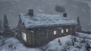 СНЕЖНАЯ буря в хижине в Лапландии. Снежная буря для сна и завывания ветра. Зимние звуки для сна