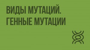 Виды мутаций. Генные мутации. Видеоурок по биологии 10 класс