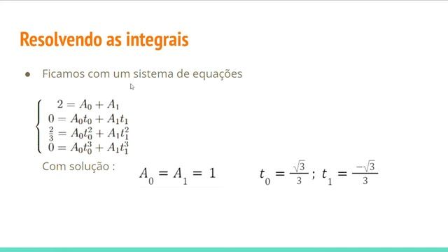 Cálculo Numérico: Quadratura Gausiana (Seminário) SCILAB on cloud