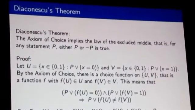Axiom of Choice. Law of excluded middle  Diaconescus Theorem. Part 3 of 3.