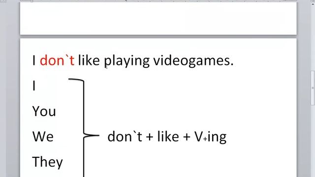 "like + v ing-form" negative form смотреть онлайн