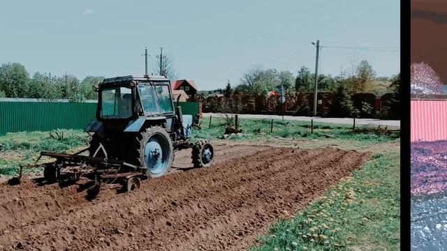 Пашем под картошку МТЗ-82. смотреть онлайн