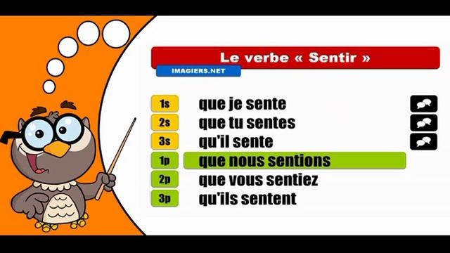 Изучение французского языка сопряжения # Sentir # Subjonctif Présent смотреть онлайн