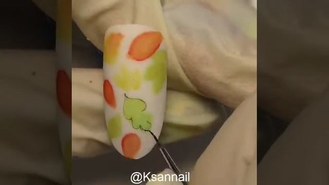 Осенний дизайн ногтей, ускоренный видео урок смотреть онлайн