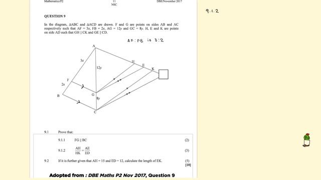 Grade 12 Ratio and Proportion Part 1 of 5 Applying the Proportionality Theorem NTE