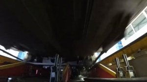 Проход поезда  Стриж  через переводное устройство по смене ширины колеи