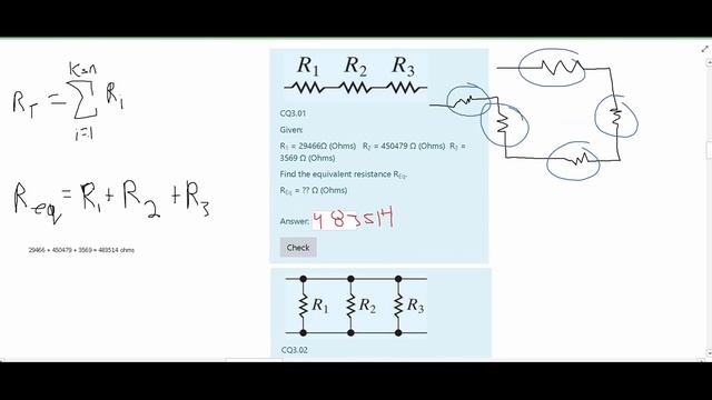 Basic SERIES  PARALLEL resistance  Intro to Circuit Analysis  Ch.3 - S.R.C.  Problem 4  5