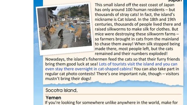EXCEL 8 for Kaz M7c / Island Destinations with a Difference / text   (p.80)