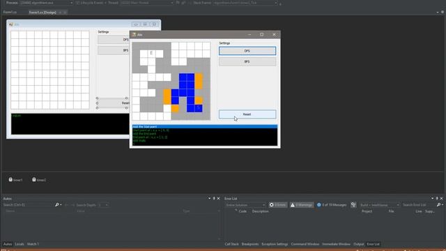 C# Winforms - DFS BFS algorithms