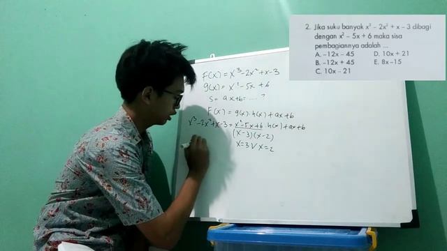Soal sederhana suku banyak menggunakan Teorema sisa dengan pembagi (ax² + bx +c) смотреть онлайн
