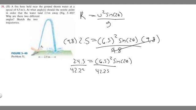 A fire hose held near the ground shoots water at a speed of 63 m/s.what angle(s) should nozzle poin смотреть онлайн