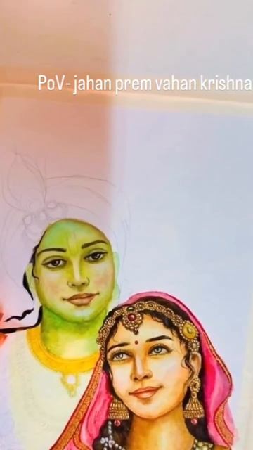 Radha Krishna love 💕 painting..Wo kisna hai #viralshort #shorts #painting #radhakrishna