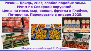 Слабое подобие зимы в Рязани. Северная окружная. Цены на мясо,сыр,овощи,фрукты в супермаркетах 2025