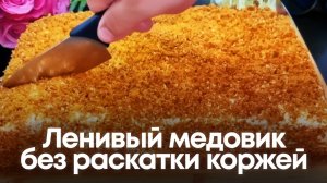 Ленивый медовик без раскатки коржей