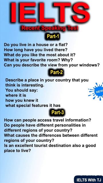 IELTS Recent Speaking Test Question 2024