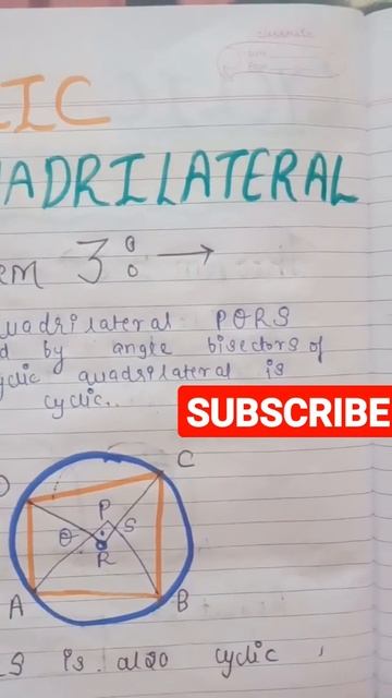 Theorem 3:The quadrilateral formed by angle bisector of a cyclic quadrilateral is also cyclic #shor смотреть онлайн