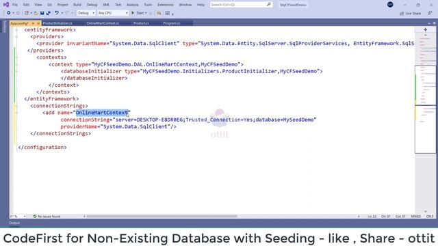 EF Tutorial in Telugu - CodeFirst Example for Non-Existing Database with Seeding - ottit