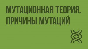 Мутационная теория. Причины мутаций. Видеоурок по биологии 10 класс