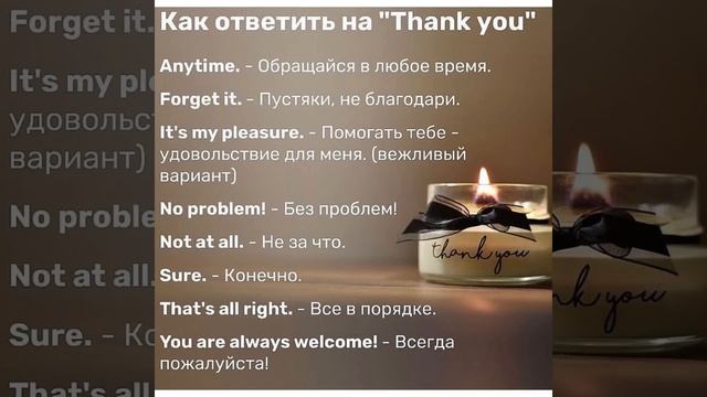 Изучаем Английский вместе: Как ответить на «Thank you”/26.12.21 смотреть онлайн