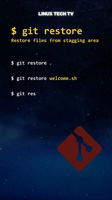 9. 🎮🚀 play with git: git restore @LinuxTechTV pro Git
