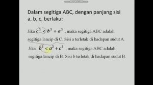 c. Kebalikan Teorema Pythagoras dan Tripel Pythagoras