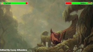 Tarzan & Kerchak vs. Sabor with healthbars