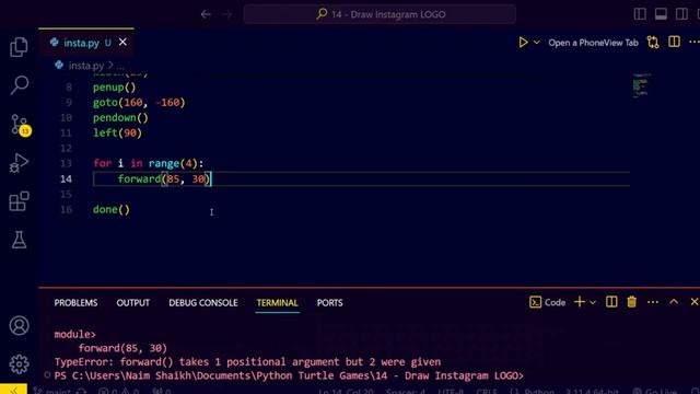 Drawing The Instagram Logo using Python Turtle