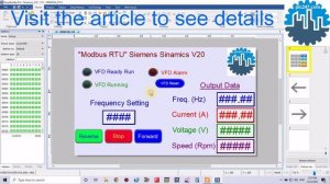 Weintek MT8071iE "Modbus RTU" Siemens Sinamics V20
