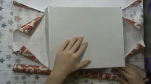 Как упаковать подарок.  Обклеиваем коробку для подарка на Новый год.