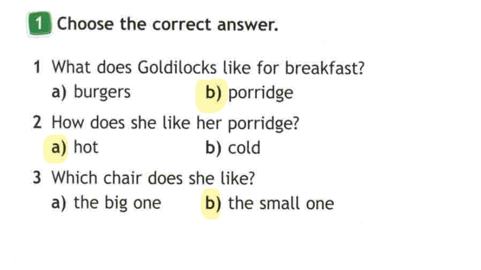 стр 68 spotlight 4 Задание 1. гдз. ответы на вопросы по тексту Goldilocks and three bears. спотлайт
