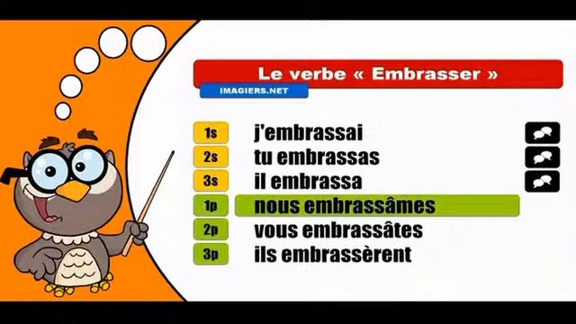 Изучение французского языка сопряжения # Embrasser # Indicatif Passé simple смотреть онлайн