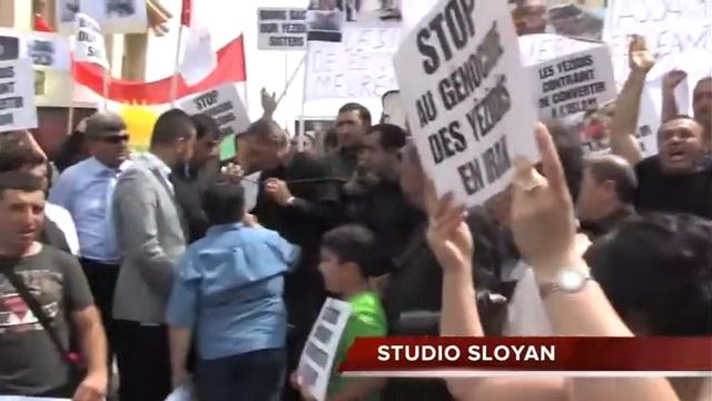 Ezdixan Manifestation 09 08 2014 Paris partit 2Генацыд  ЕЗИДОВ В ираке шангале