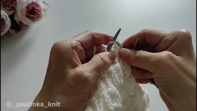 Двухсторонняя шапка спицами #_pautinka_knit #шапкаспицами